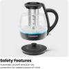imageChefman Electric Kettle with Tea Infuser 1L 1500W Removable Lid for Easy Cleaning BoilDry Protection Stainless Steel Filter BPA Free Auto Shut Off Hot Water Boiler Small Electric Tea KettleBlack
