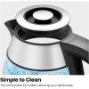 imageChefman Electric Kettle with Temperature Control 5 Presets LED Indicator Lights Removable Tea Infuser Glass Tea Kettle ampamp Hot Water Boiler 360 Swivel Base BPA Free Stainless Steel 18 Liters12L  Stainless Steel  Tea Infuser