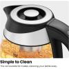imageChefman Electric Kettle with Temperature Control 5 Presets LED Indicator Lights Removable Tea Infuser Glass Tea Kettle ampamp Hot Water Boiler 360 Swivel Base BPA Free Stainless Steel 18 Liters18L  Temperature Control