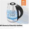 imageChefman Electric Kettle with Temperature Control 5 Presets LED Indicator Lights Removable Tea Infuser Glass Tea Kettle ampamp Hot Water Boiler 360 Swivel Base BPA Free Stainless Steel 18 Liters18L  Stainless Steel  Tea Infuser