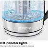 imageChefman Electric Kettle with Temperature Control 5 Presets LED Indicator Lights Removable Tea Infuser Glass Tea Kettle ampamp Hot Water Boiler 360 Swivel Base BPA Free Stainless Steel 18 Liters18L  Stainless Steel  Tea Infuser