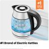 imageChefman Electric Kettle with Temperature Control 5 Presets LED Indicator Lights Removable Tea Infuser Glass Tea Kettle ampamp Hot Water Boiler 360 Swivel Base BPA Free Stainless Steel 18 Liters12L  Stainless Steel  Tea Infuser