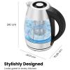 imageChefman Electric Kettle with Temperature Control 5 Presets LED Indicator Lights Removable Tea Infuser Glass Tea Kettle ampamp Hot Water Boiler 360 Swivel Base BPA Free Stainless Steel 18 Liters18L  Stainless Steel  Tea Infuser