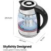 imageChefman Electric Kettle with Temperature Control 5 Presets LED Indicator Lights Removable Tea Infuser Glass Tea Kettle ampamp Hot Water Boiler 360 Swivel Base BPA Free Stainless Steel 18 Liters18L  Temperature Control