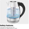 imageChefman Electric Kettle with Temperature Control 5 Presets LED Indicator Lights Removable Tea Infuser Glass Tea Kettle ampamp Hot Water Boiler 360 Swivel Base BPA Free Stainless Steel 18 Liters18L  Stainless Steel  Tea Infuser