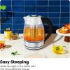 imageChefman Electric Kettle with Temperature Control 5 Presets LED Indicator Lights Removable Tea Infuser Glass Tea Kettle ampamp Hot Water Boiler 360 Swivel Base BPA Free Stainless Steel 18 Liters18L  Stainless Steel  Tea Infuser