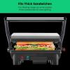 imageChefman Electric Panini Press Grill and Gourmet Sandwich Maker w NonStick Coated Plates Opens 180 Degrees to Fit Any Type or Size Food Dishwasher Safe Removable Drip Tray Stainless SteelBlack