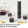 imageChefman Electric Wine Opener Makes Opening Bottles Fast Foolproof And Fun Black BatteryOperated 4Piece Corkscrew Set Comes With A Foil Cutter Pourer And Vacuum Stopper