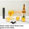 imageChefman Electric Wine Opener Makes Opening Bottles Fast Foolproof And Fun Black BatteryOperated 4Piece Corkscrew Set Comes With A Foil Cutter Pourer And Vacuum Stopper