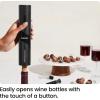 imageChefman Electric Wine Opener Makes Opening Bottles Fast Foolproof And Fun Black BatteryOperated 4Piece Corkscrew Set Comes With A Foil Cutter Pourer And Vacuum Stopper