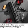 imageChefman Electric Wine Opener Makes Opening Bottles Fast Foolproof And Fun Black BatteryOperated 4Piece Corkscrew Set Comes With A Foil Cutter Pourer And Vacuum Stopper