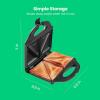 imageChefman Portable Compact Grill Dual Use Panini Press Sandwich Maker Electric Grill Griddle Nonstick Electric Indoor Grill Countertop Panini Maker with Cord Storage Locking Lid Indicator LightsSandwich
