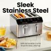 imageChefman Smart Touch 2 Slice Digital Toaster 6 Shade Settings Stainless Steel Toaster 2 Slice with ExtraWide Slots Thick Bread Toaster and Bagel Toaster 10 Seconds Defrost Removable Crumb TrayStainless Steel