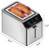 imageChefman Smart Touch 2 Slice Digital Toaster 6 Shade Settings Stainless Steel Toaster 2 Slice with ExtraWide Slots Thick Bread Toaster and Bagel Toaster 10 Seconds Defrost Removable Crumb TrayStainless Steel