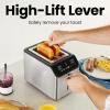imageChefman Smart Touch 2 Slice Digital Toaster 6 Shade Settings Stainless Steel Toaster 2 Slice with ExtraWide Slots Thick Bread Toaster and Bagel Toaster 10 Seconds Defrost Removable Crumb TrayStainless Steel