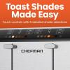 imageChefman Smart Touch 2 Slice Digital Toaster 6 Shade Settings Stainless Steel Toaster 2 Slice with ExtraWide Slots Thick Bread Toaster and Bagel Toaster 10 Seconds Defrost Removable Crumb TrayStainless Steel