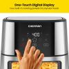imageChefman TurboFry Touch Air Fryer XL 8Qt Family Size OneTouch Digital Control Presets French Fries Chicken Meat Fish Nonstick DishwasherSafe Parts Automatic Shutoff Stainless SteelStainless Steel