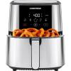 imageChefman TurboFry Touch Air Fryer XL 8Qt Family Size OneTouch Digital Control Presets French Fries Chicken Meat Fish Nonstick DishwasherSafe Parts Automatic Shutoff Stainless SteelStainless Steel