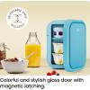 imageIceman Portable Mini Fridge  Fits 6 x 12 oz Cans Cooler and Heater Mini Fridge for Bedroom Car Office Dorm and Skincare ACDC Car PlugCompatible  WhiteBlue