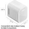 imageIceman Portable Mini Fridge  Fits 6 x 12 oz Cans Cooler and Heater Mini Fridge for Bedroom Car Office Dorm and Skincare ACDC Car PlugCompatible  WhiteWhite
