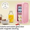 imageIceman Portable Mini Fridge  Fits 6 x 12 oz Cans Cooler and Heater Mini Fridge for Bedroom Car Office Dorm and Skincare ACDC Car PlugCompatible  WhitePink