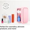 imageIceman Portable Mini Fridge  Fits 6 x 12 oz Cans Cooler and Heater Mini Fridge for Bedroom Car Office Dorm and Skincare ACDC Car PlugCompatible  WhitePink