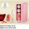 imageIceman Portable Mini Fridge  Fits 6 x 12 oz Cans Cooler and Heater Mini Fridge for Bedroom Car Office Dorm and Skincare ACDC Car PlugCompatible  WhitePink