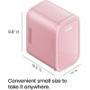 imageIceman Portable Mini Fridge  Fits 6 x 12 oz Cans Cooler and Heater Mini Fridge for Bedroom Car Office Dorm and Skincare ACDC Car PlugCompatible  WhitePink