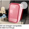 imageIceman Portable Mini Fridge  Fits 6 x 12 oz Cans Cooler and Heater Mini Fridge for Bedroom Car Office Dorm and Skincare ACDC Car PlugCompatible  WhitePink