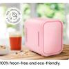 imageIceman Portable Mini Fridge  Fits 6 x 12 oz Cans Cooler and Heater Mini Fridge for Bedroom Car Office Dorm and Skincare ACDC Car PlugCompatible  WhitePink