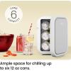 imageIceman Portable Mini Fridge  Fits 6 x 12 oz Cans Cooler and Heater Mini Fridge for Bedroom Car Office Dorm and Skincare ACDC Car PlugCompatible  WhiteWhite