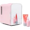 imageChefman  Iceman Portable Mirrored Personal Fridge 4L Mini Refrigerator Skin Care Makeup Storage Beauty Serums ampamp Face Masks Small For Desktop Or Travel Cool ampamp Heat Cosmetic Application Pink
