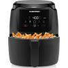 imageChefman Digital Air Fryer Large 5 Qt Family Size One Touch Digital Control Presets French Fries Chicken Meat Fish Nonstick DishwasherSafe Parts Automatic Shutoff BlackBlack