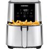 imageChefman TurboFry Touch Air Fryer XL 8Qt Family Size OneTouch Digital Control Presets French Fries Chicken Meat Fish Nonstick DishwasherSafe Parts Automatic Shutoff Stainless SteelStainless Steel