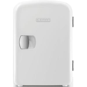 imageChefman  Iceman Mini Portable White Personal Fridge Cools Or Heats ampamp Provides Compact Storage For Skincare Snacks Or 6 12oz Cans W A Lightweight 4liter Capacity To Take On The Go