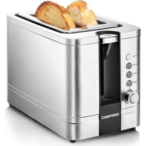 imageChefman 2 Slice Toaster 7 Shade Settings Small Toaster 2 Slice with Removable Crumb Tray Thick Bread Toaster and Bagel Toaster Defrost Cancel Perfect for Toaster Pastries  BlackBasic