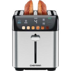 imageChefman 2 Slice Toaster 7 Shade Settings Small Toaster 2 Slice with Removable Crumb Tray Thick Bread Toaster and Bagel Toaster Defrost Cancel Perfect for Toaster Pastries  BlackSmart Touch Digital 2 Slice
