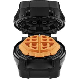 imageChefman AntiOverflow Waffle Maker Belgian Waffle Iron with Seven Crunch Selector Settings MessFree Moat Catches Excess Batter Nonstick Electric Single Griddle Mold Makes 6Inch Round WafflesStainless  Big Stuff