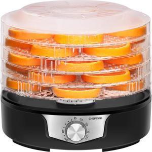 imageChefman Food Dehydrator Machine Touch Screen Electric MultiTier Preserver Meat or Beef Jerky Maker Fruit Leather Vegetable Dryer w 6 Slide Out Drying Rack Trays ampamp Transparent Door Black5 Tray
