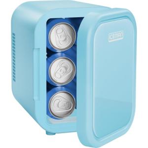 imageIceman Portable Mini Fridge  Fits 6 x 12 oz Cans Cooler and Heater Mini Fridge for Bedroom Car Office Dorm and Skincare ACDC Car PlugCompatible  WhiteBlue