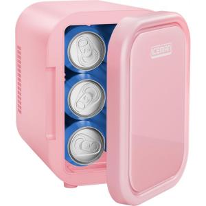 imageIceman Portable Mini Fridge  Fits 6 x 12 oz Cans Cooler and Heater Mini Fridge for Bedroom Car Office Dorm and Skincare ACDC Car PlugCompatible  WhitePink