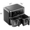 imageCHEFMAN 6 Quart Dual Basket Air Fryer Oven with Easy View Windows Sync Finish HiFry Auto Shutoff 2 Independent 3Qt Nonstick Dishwasher Safe Frying Baskets Digital Double Air Fryer  Black