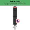 imageCHEFMAN Cordless Portable Immersion Blender 5in1 Blender Set Ice Crushing Power with OneTouch Speed Control Comes with Potato Masher Whisk Chopper Beaker and Storage Case Stainless Steel
