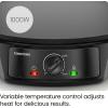 imageCHEFMAN Electric Crepe Maker Precise Temp Control 12quot NonStick Griddle Perfect for Crepes Tortillas Blintzes Pancakes Waffles Eggs Bacon Batter Spreader ampamp Spatula Included BlackBlack