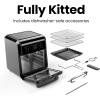 imageCHEFMAN ExacTemp 12 Quart 5in1 Air Fryer with Integrated Smart Cooking Thermometer 28 Touchscreen Presets Rotisserie Dehydrator Bake XL Convection Oven with Auto Shutoff Black