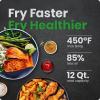 imageCHEFMAN ExacTemp 12 Quart 5in1 Air Fryer with Integrated Smart Cooking Thermometer 28 Touchscreen Presets Rotisserie Dehydrator Bake XL Convection Oven with Auto Shutoff Black