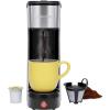 imageCHEFMAN Single Serve Coffee Maker K Cup Coffee Machine Compatible with KCup Pods and Ground Coffee Brew 6 to 12oz Cup Drip Coffee Maker 40oz Water Reservoir Cup Lift Filter IncludedBlack