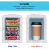 imageChefman  Iceman Mini Portable Blue Personal Fridge Cools Or Heats ampamp Provides Compact Storage For Skincare Snacks Or 6 12oz Cans W A Lightweight 4liter Capacity To Take On The Go
