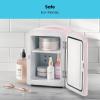 imageChefman  Iceman Mini Portable Pink Personal Fridge Cools Or Heats ampamp Provides Compact Storage For Skincare Snacks Or 6 12oz Cans W A Lightweight 4liter Capacity To Take On The Go Pink