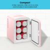 imageChefman  Iceman Mini Portable Pink Personal Fridge Cools Or Heats ampamp Provides Compact Storage For Skincare Snacks Or 6 12oz Cans W A Lightweight 4liter Capacity To Take On The Go Pink